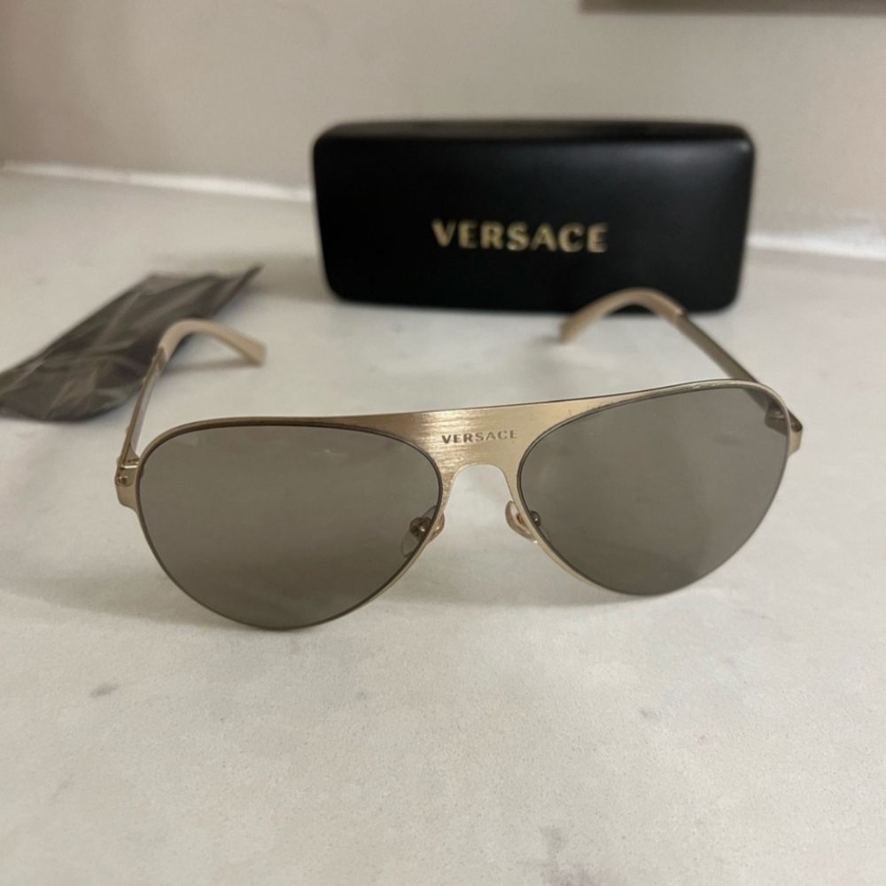 Versace Gold Aviator Sunglasses - NWOT